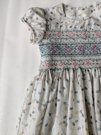 リバティスモッキング刺繍のワンピース　　　110size　【sold out】